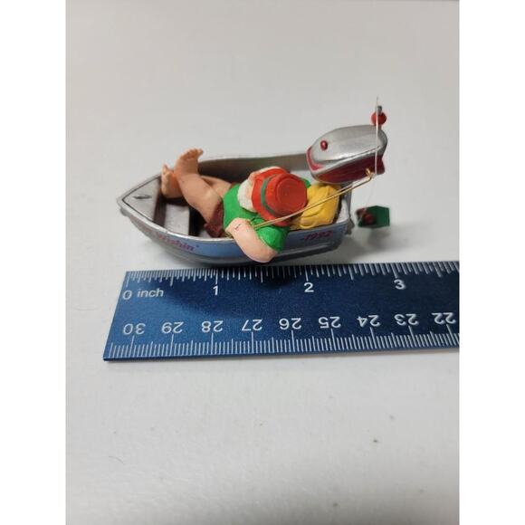 Lot of 7 Unique Vintage Fishing Ornaments-Bobbers , Boat ,Creel,and Signs Decor - Picture 8 of 10